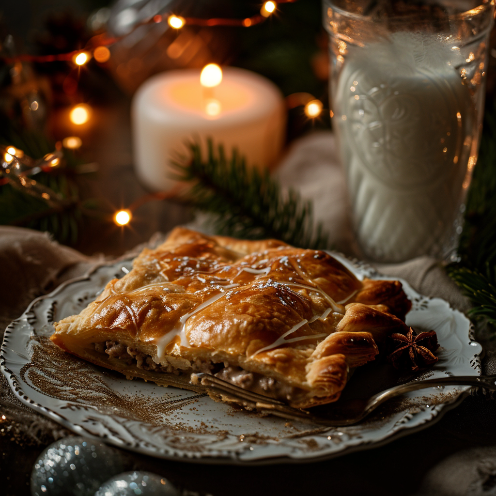 Savory Burek Turkish Meat Pie and Refreshing Milk