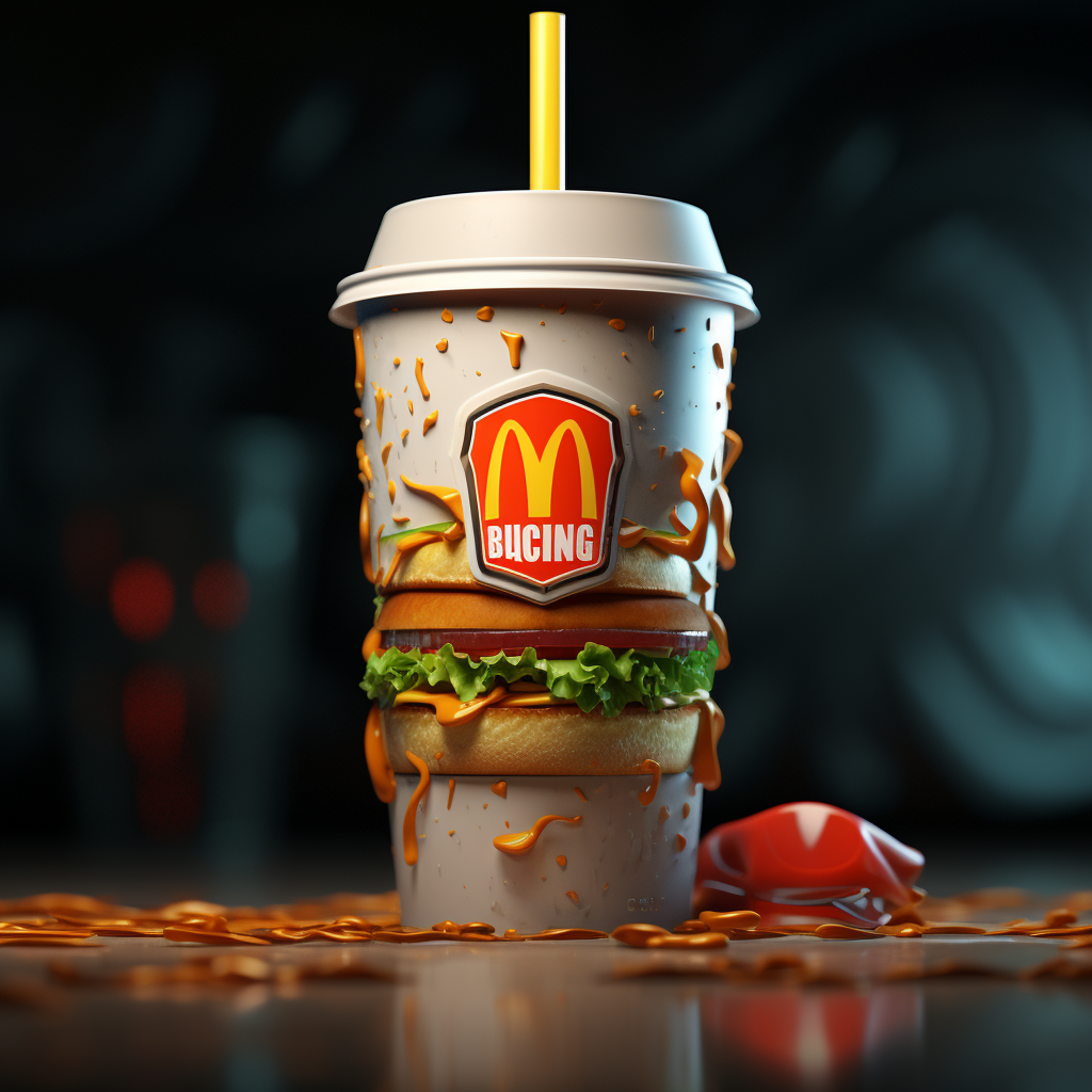 Burger Kicks Juice Cup - 3D Mockup