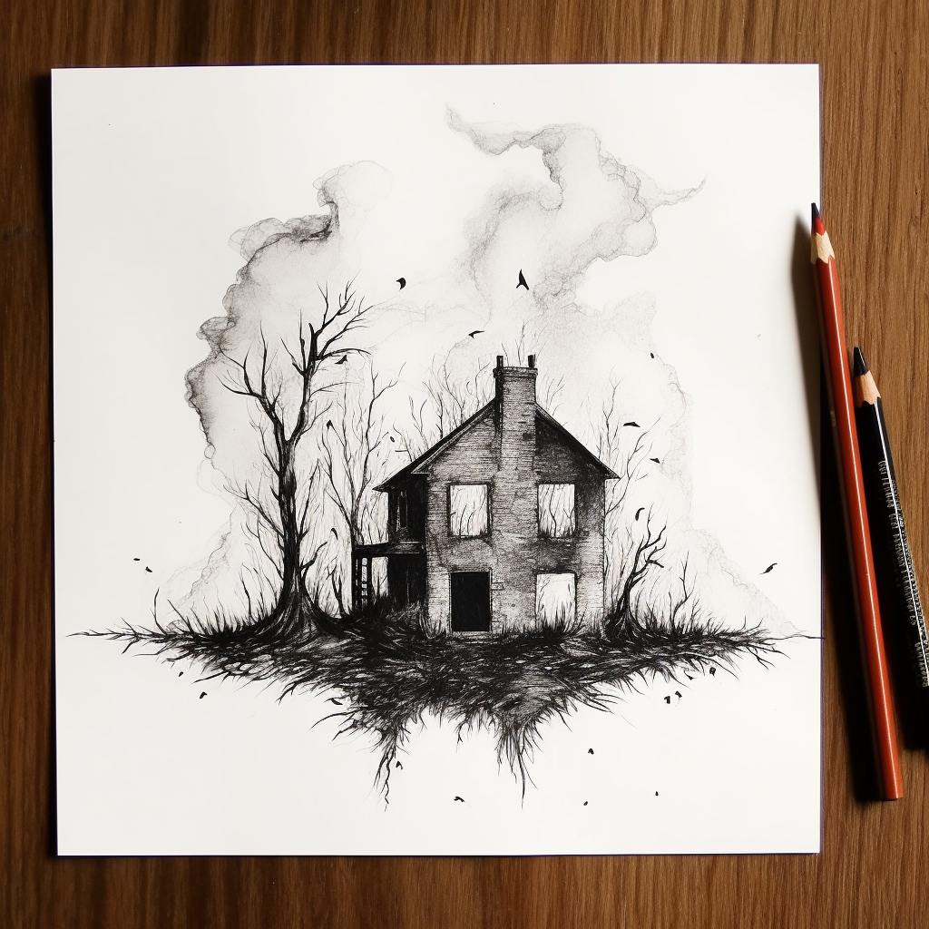 Pencil Art of Burned Home ?