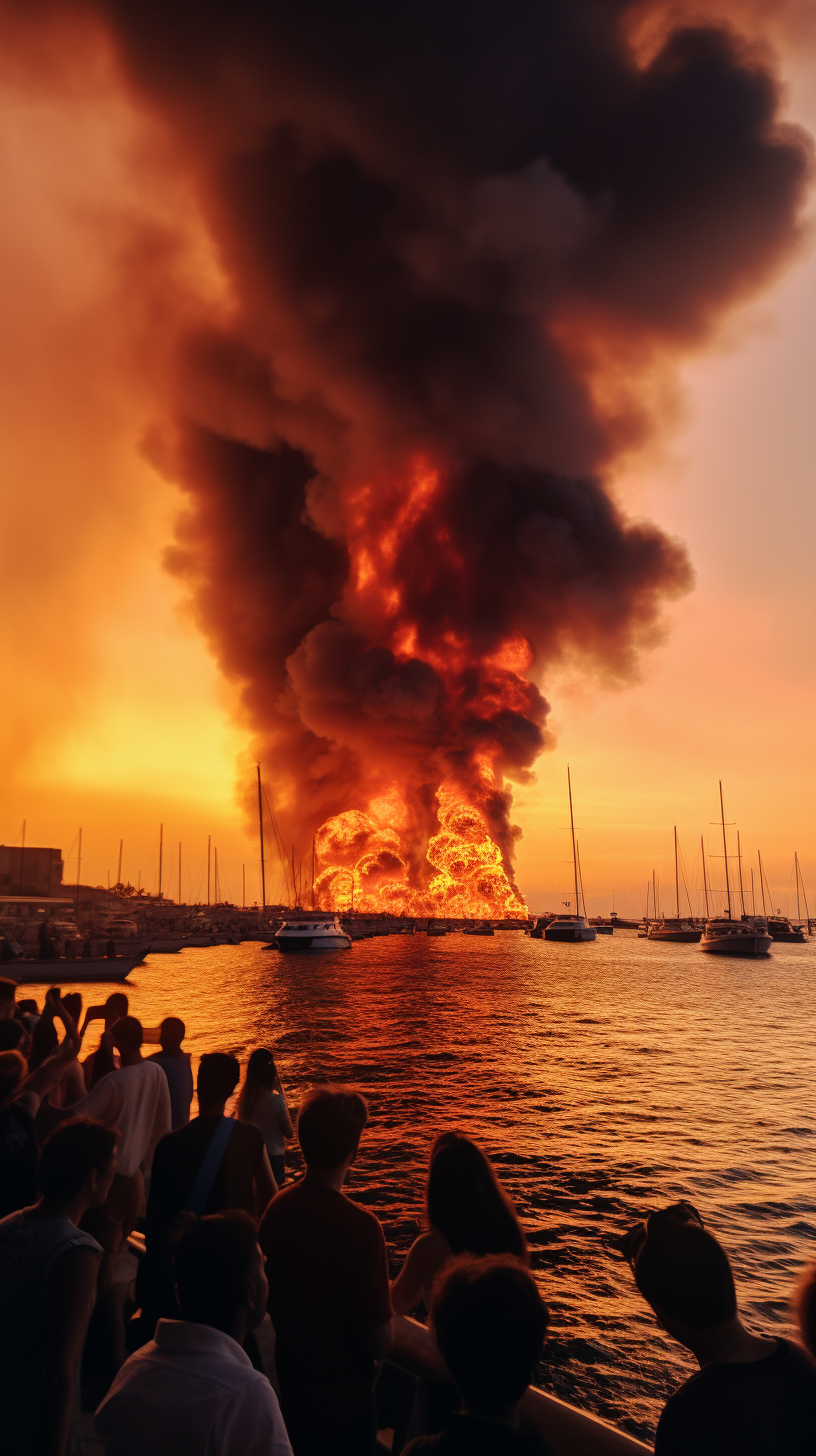 Astonishing Scene of Burning Aidanova at Sunset