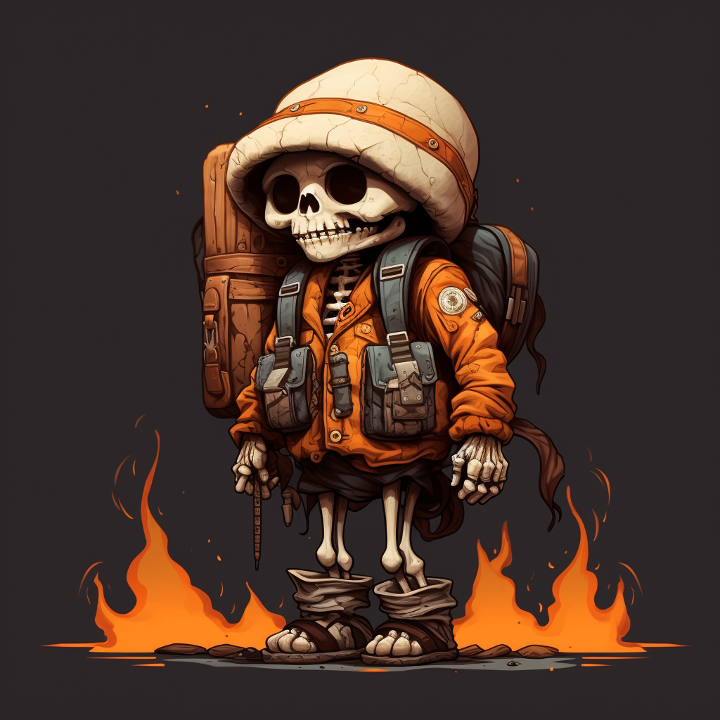 Burnt Stylish Skeleton Adventurer Photo