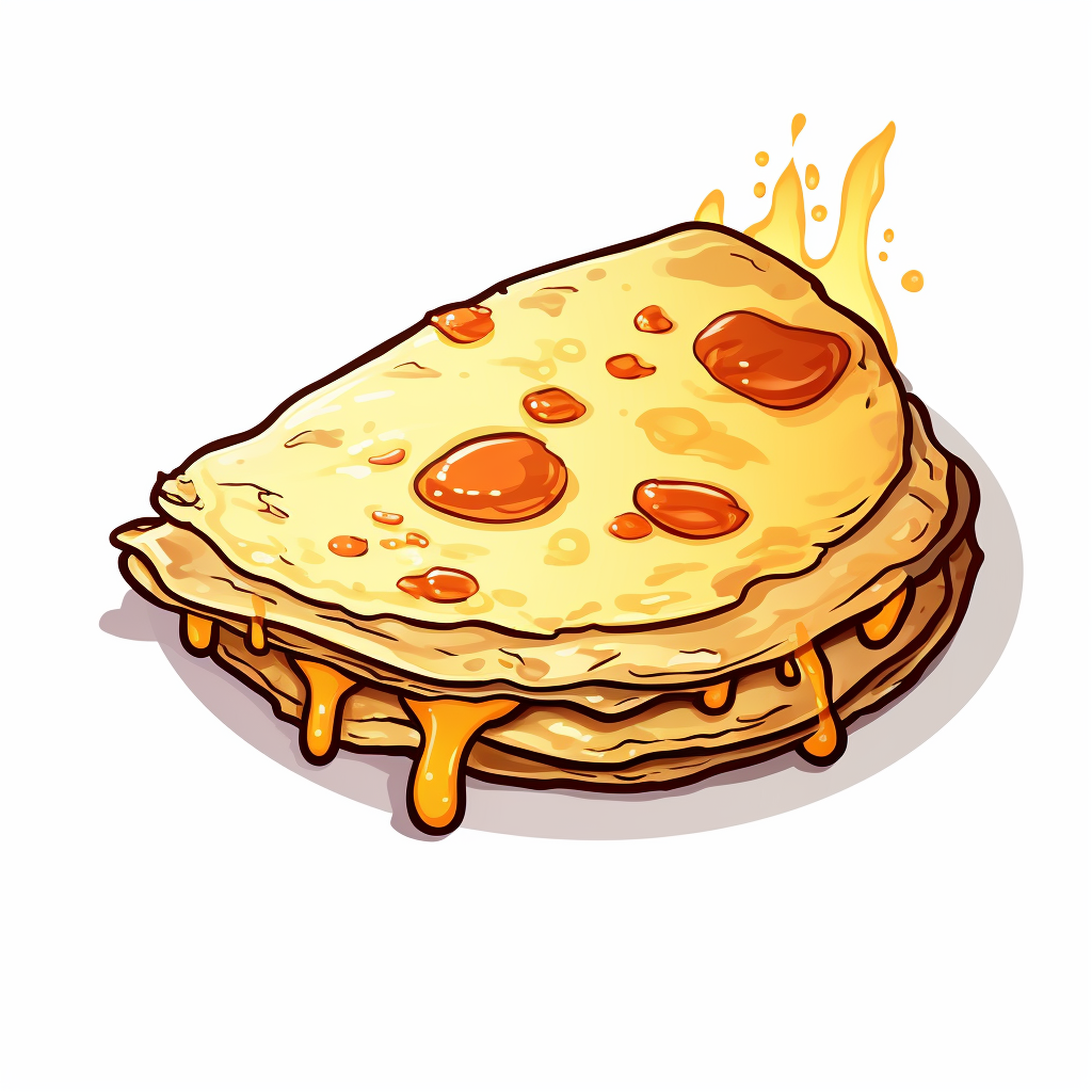 Burnt Omelette Sticker Cartoon White Background