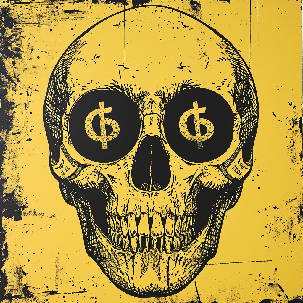 Anthony Burrill Skull Dollar Signs