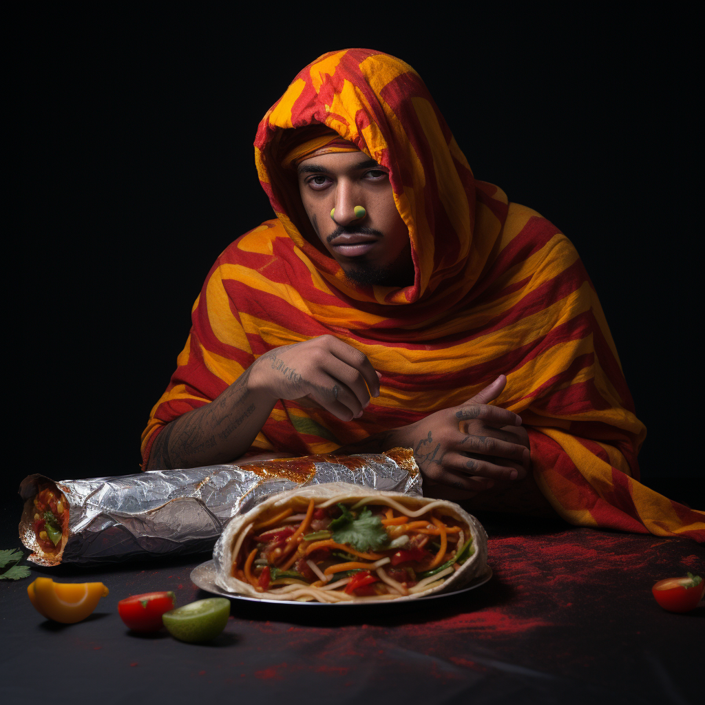 Colorful Burrito Wrap Hiphop Album Cover