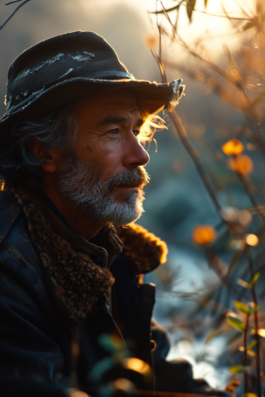 Burt Reynolds Fishing in Pond