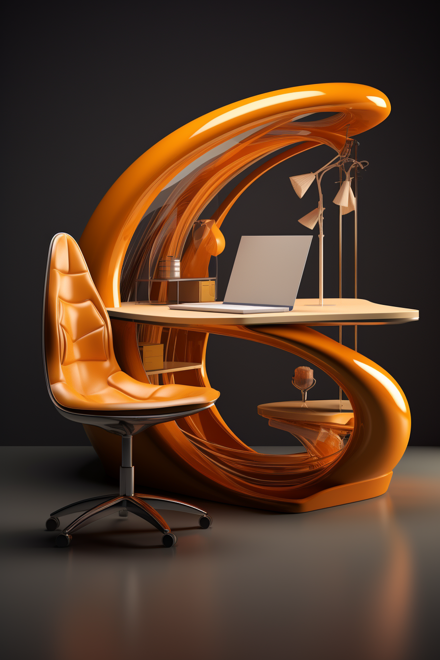 Modern business desk concept with chair