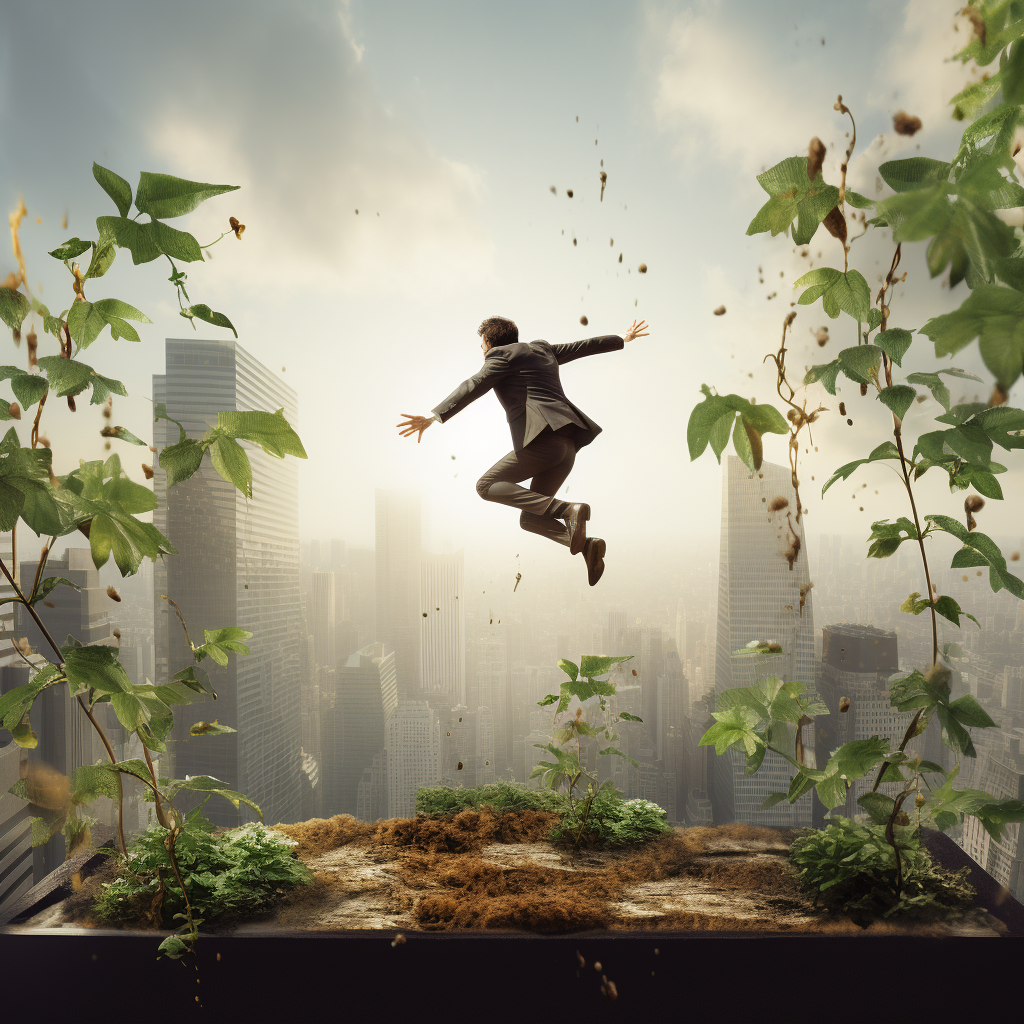 Business grow leap image