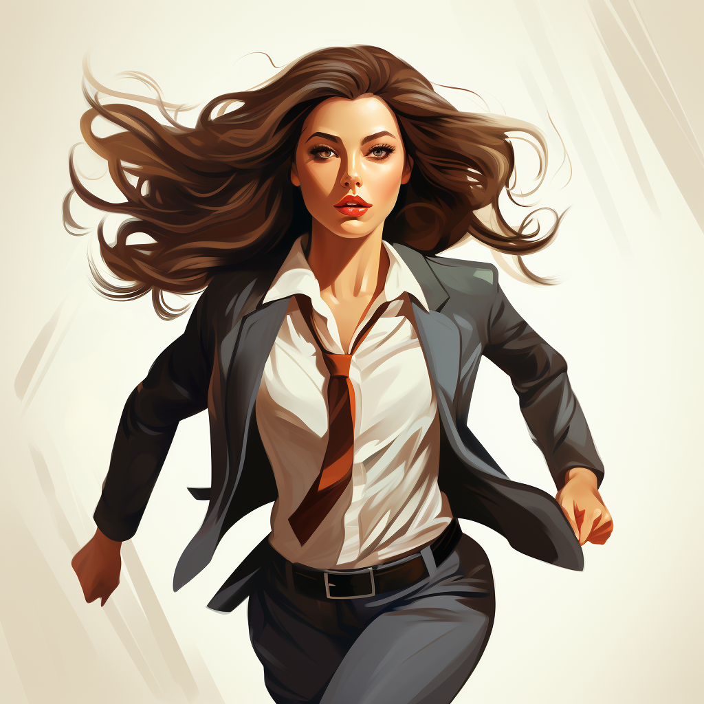 Business woman in a hurry