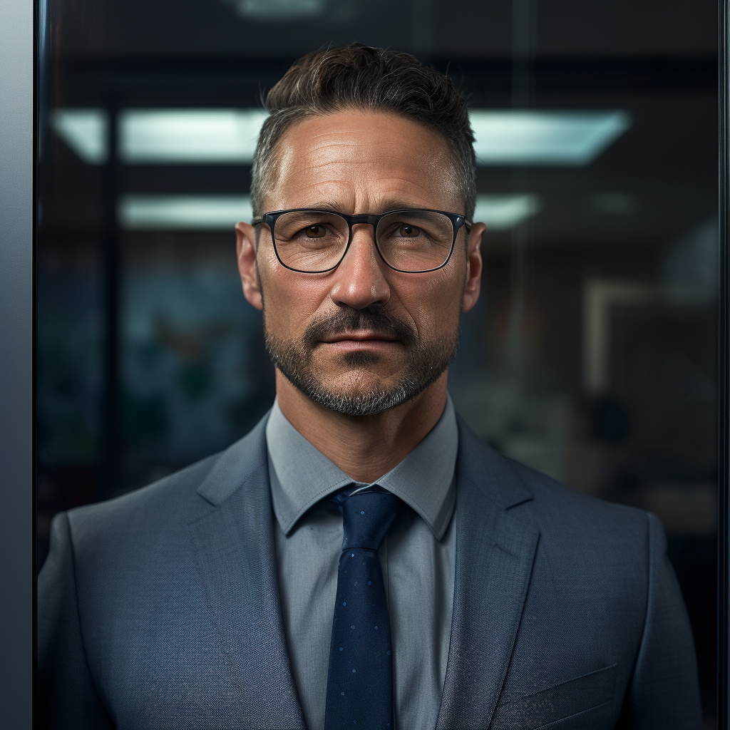 Businessman in Crystal Pane Portrait