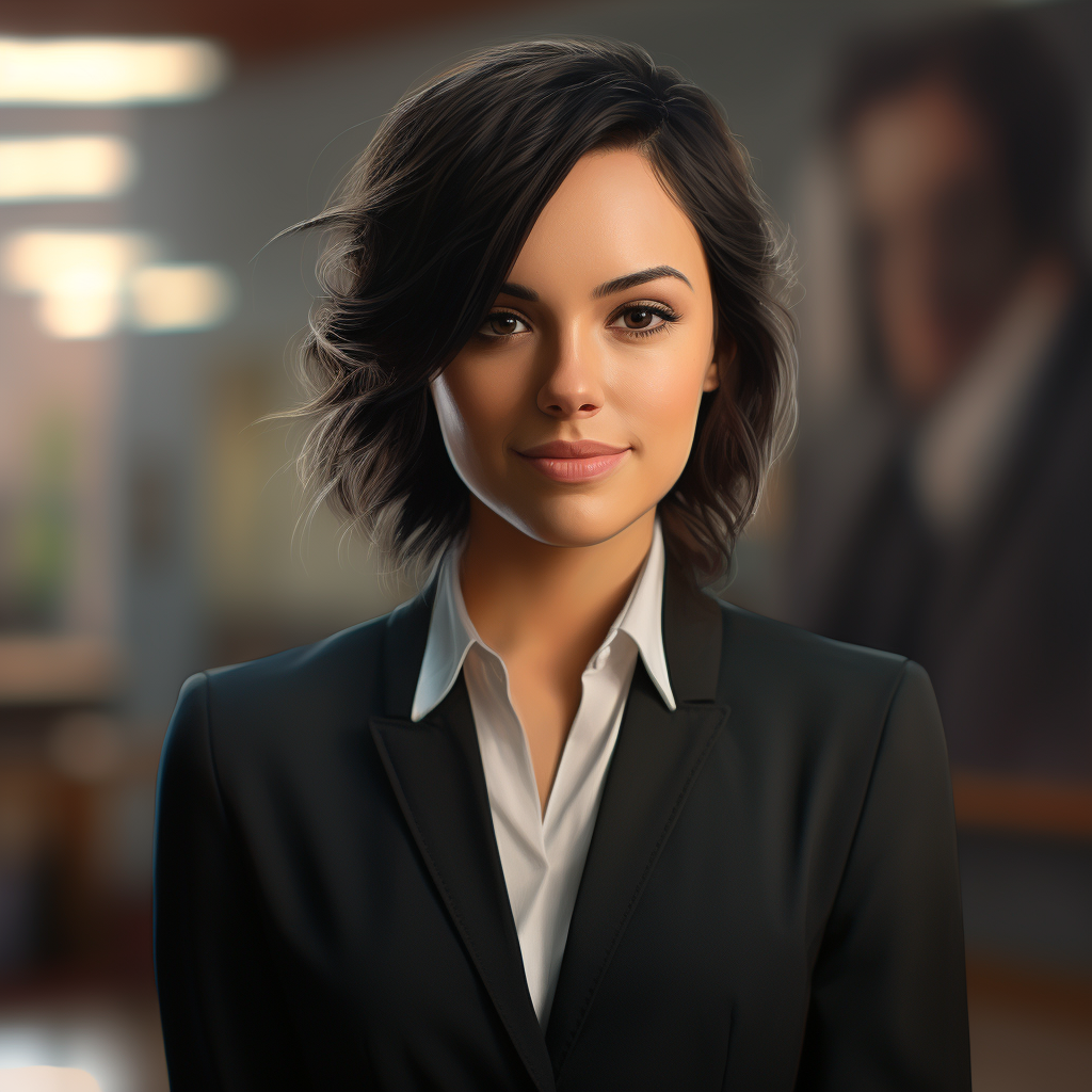 Confident business woman smiling in suit