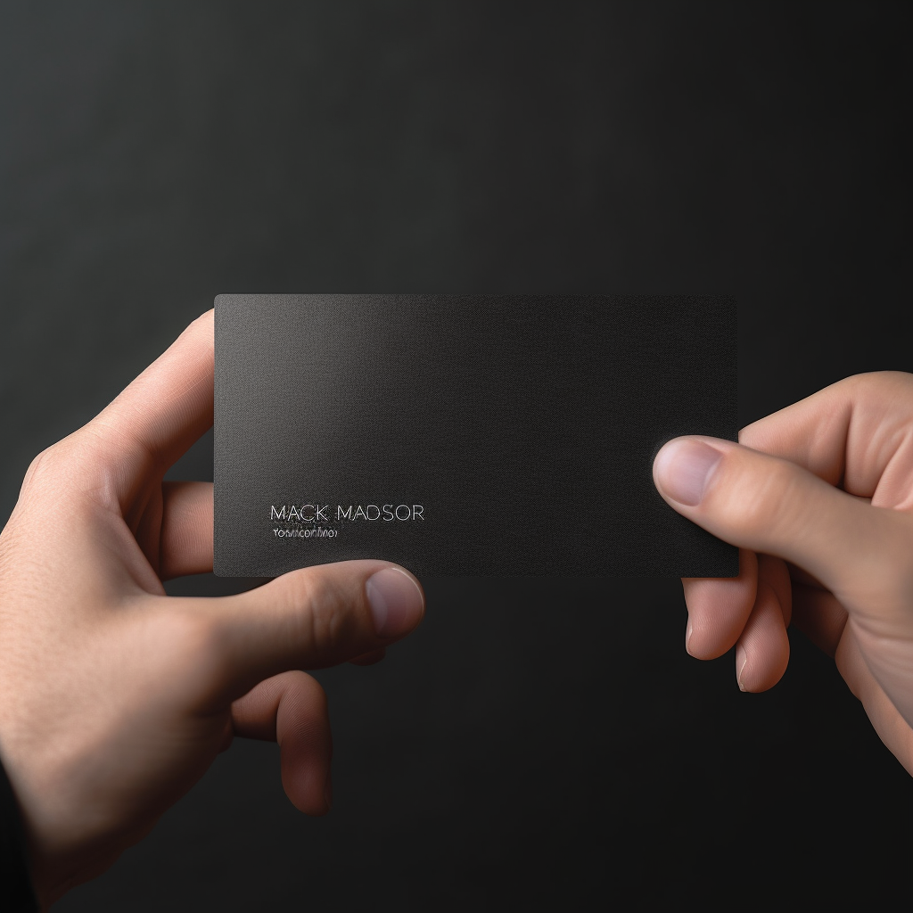 Business card being handed to a client