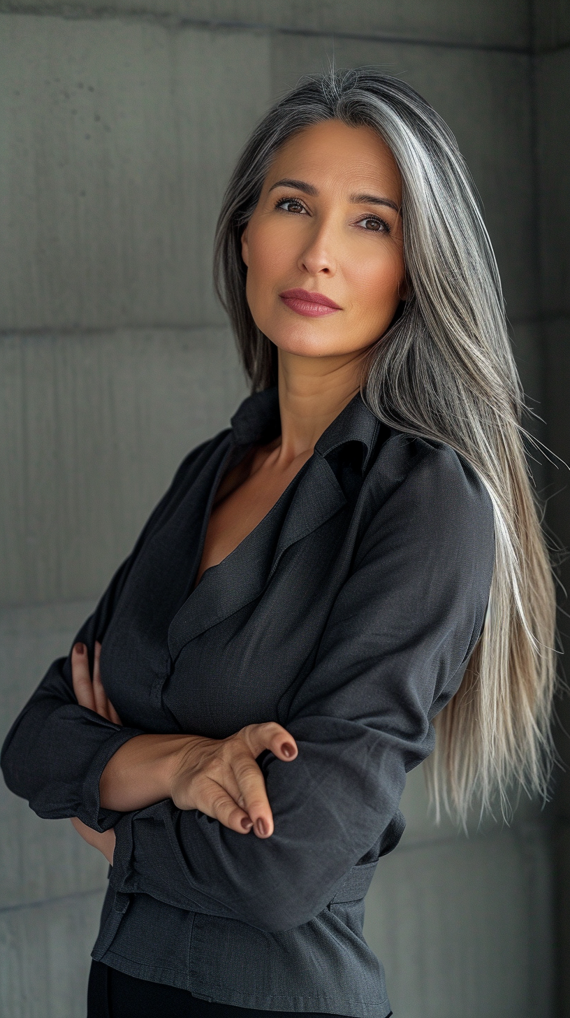 Stunning Modern Businesswoman with Long Hair