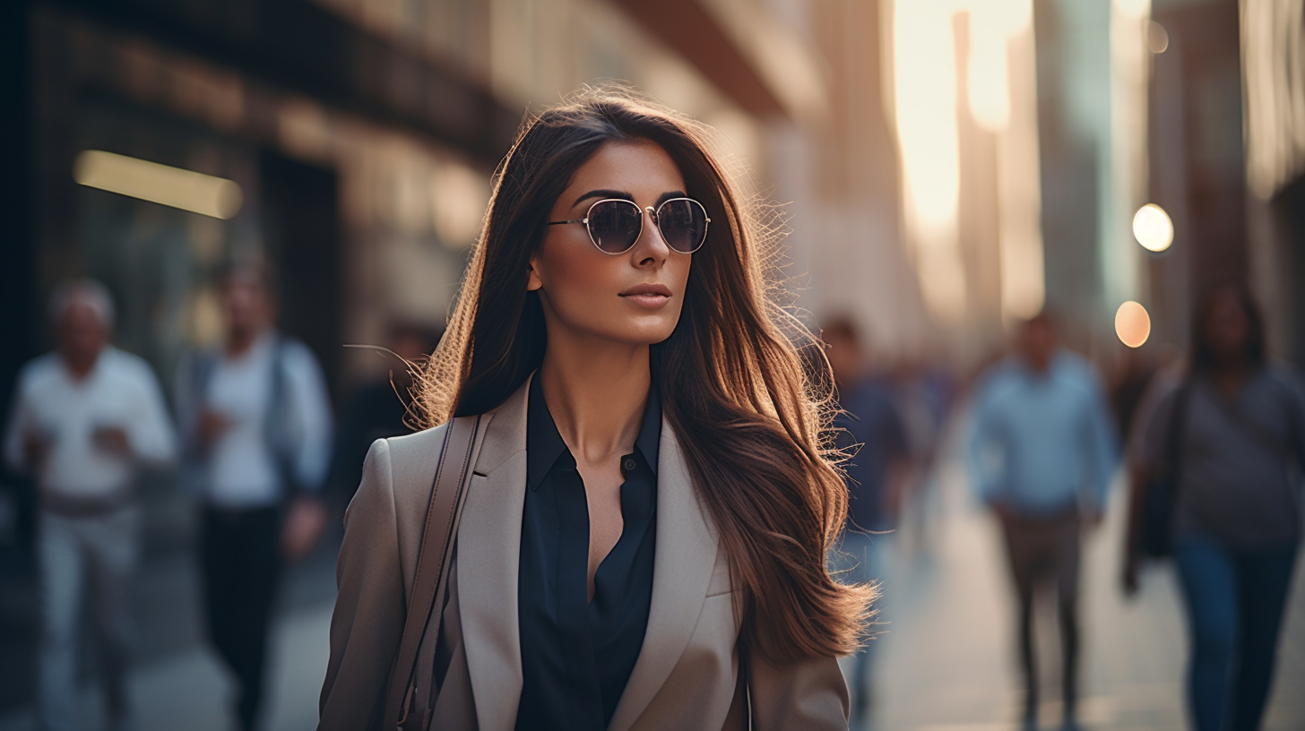 Businesswoman walking in Dubai street