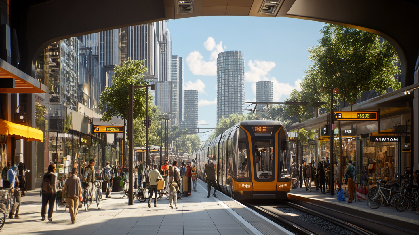 Vibrant Urban Train Station Scene