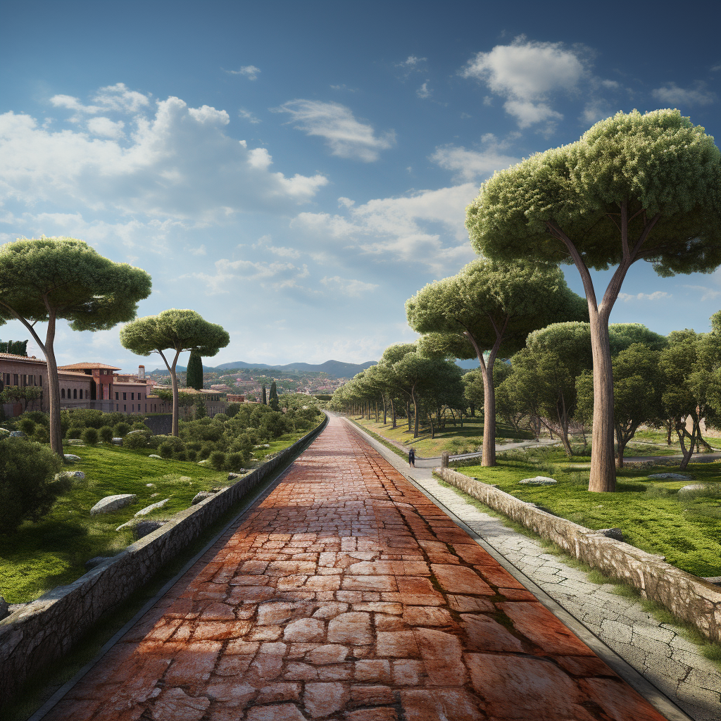 Roman road facilitating trade and travel