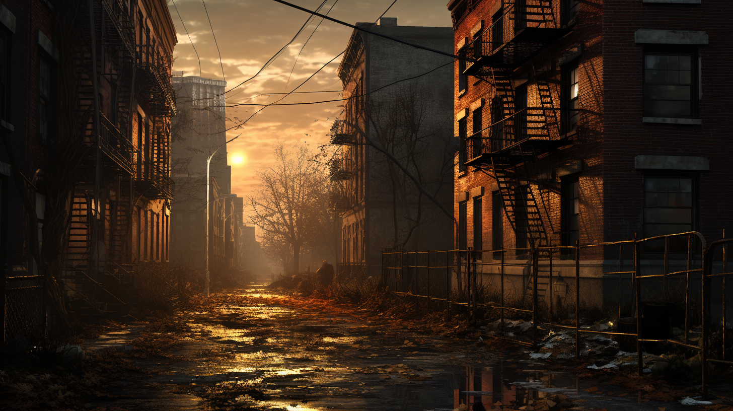 Detailed Image of Busy Backalley in New York