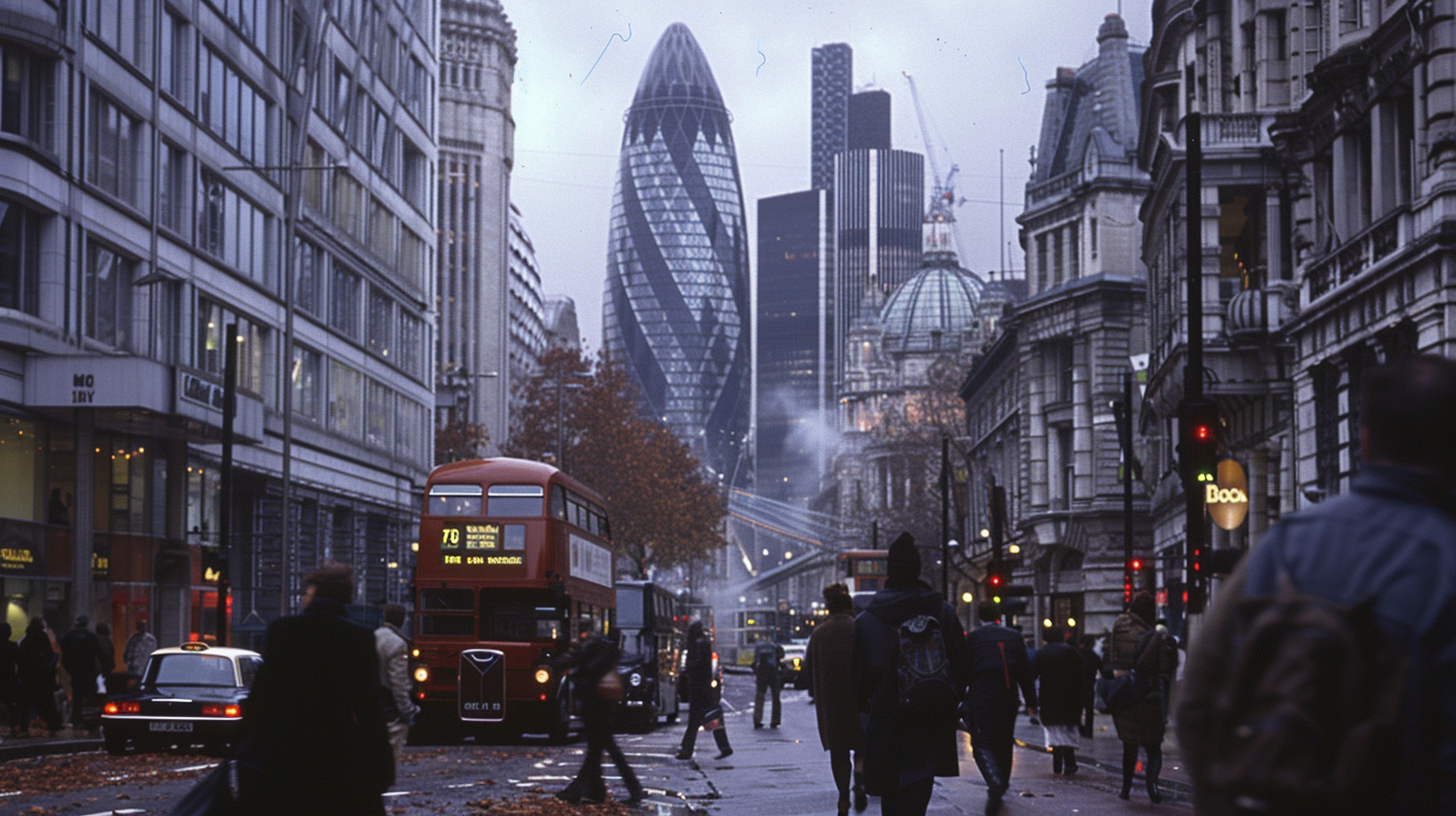 Busy Financial District London Image