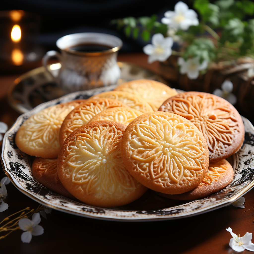 Homemade butter cookies on a plate