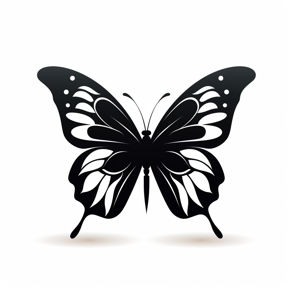 Butterfly Silhouette SVG White Background