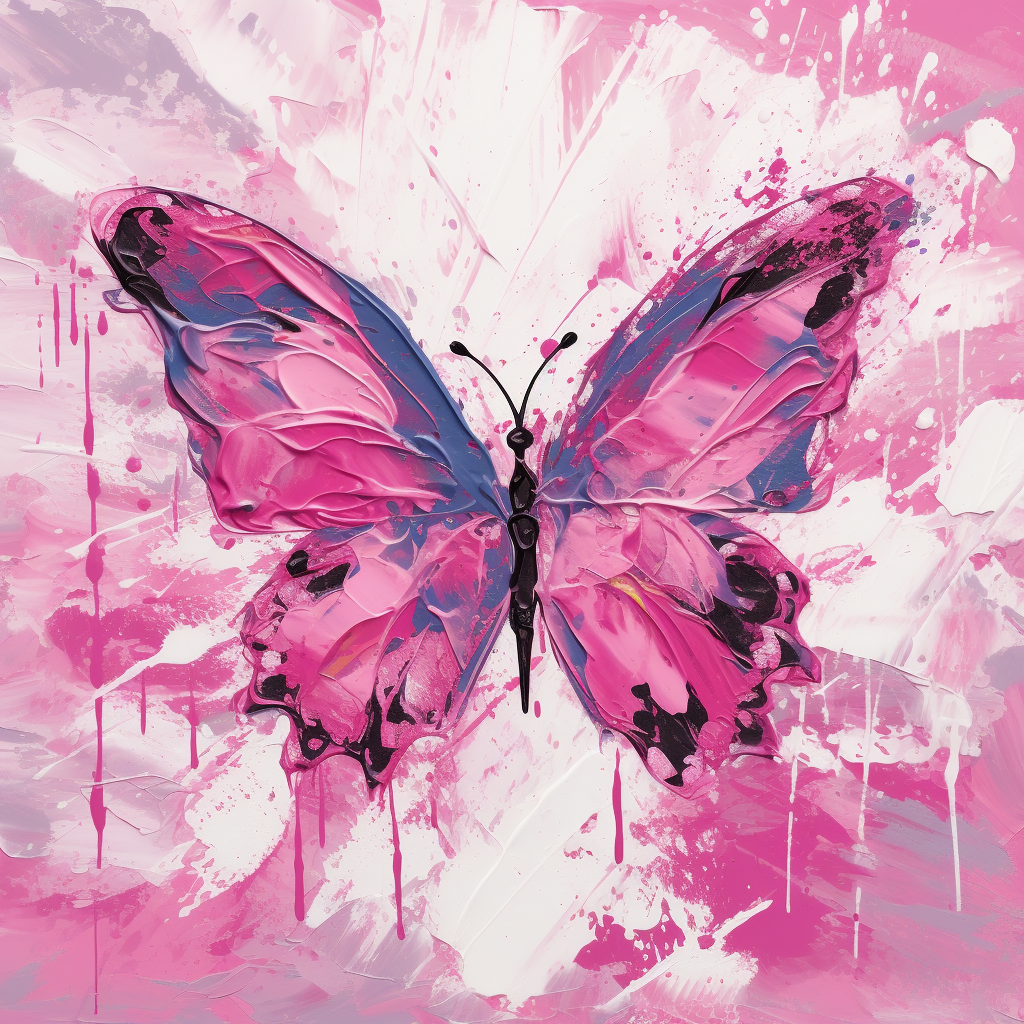 Beautiful Pink Butterfly Art