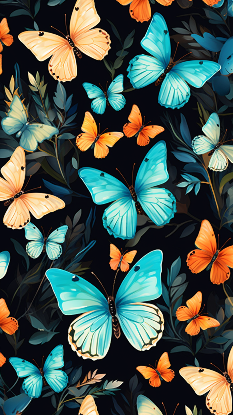 Vibrant butterfly seamless pattern design