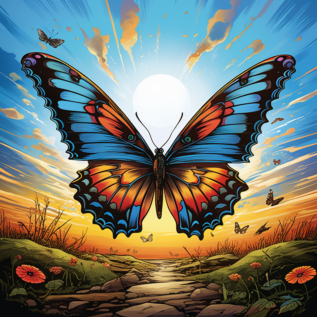 Adorable butterfly cartoon illustration