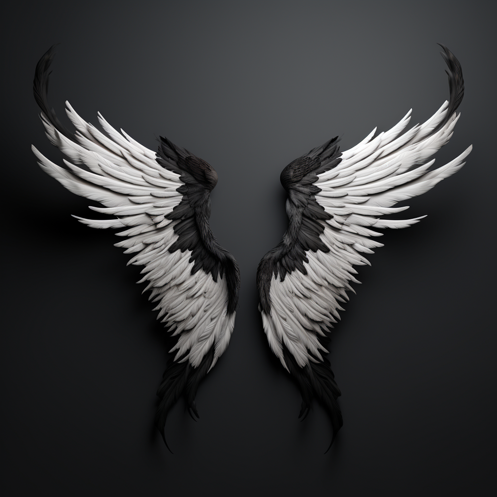 Minimalistic Black & White Wing Design ?️