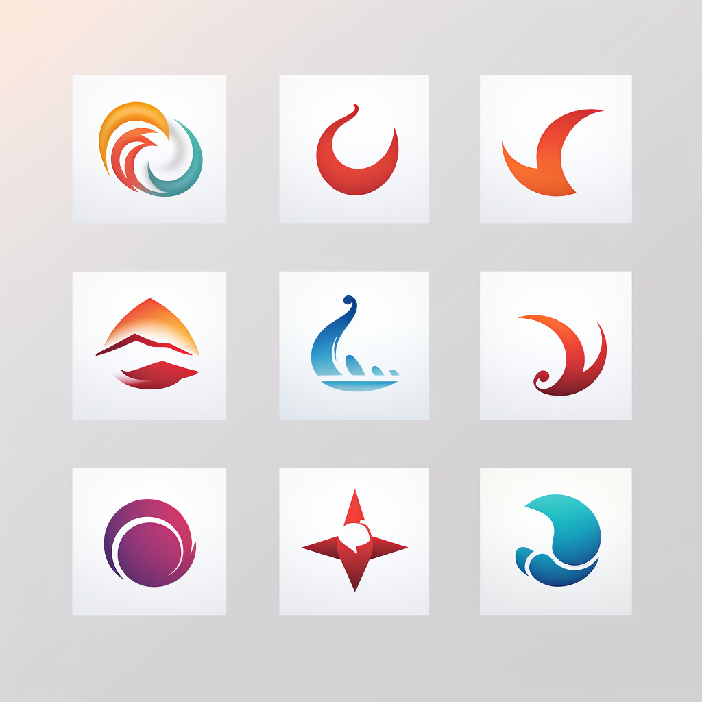 Colorful symbols on minimalistic logo