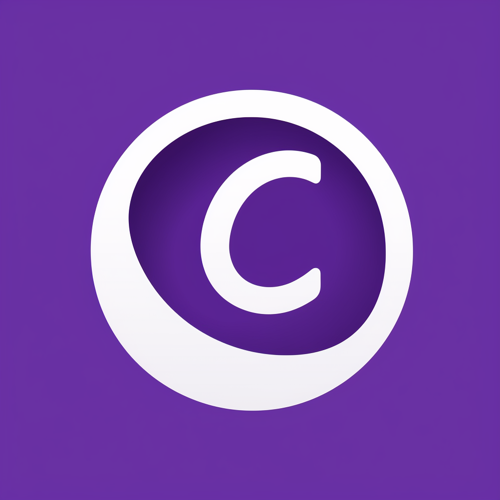 C logo in white and purple circle