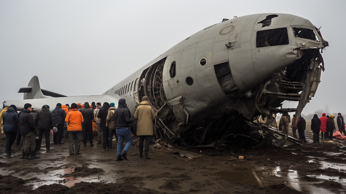 Survivors gathered around crashed C-17 Galaxy plane