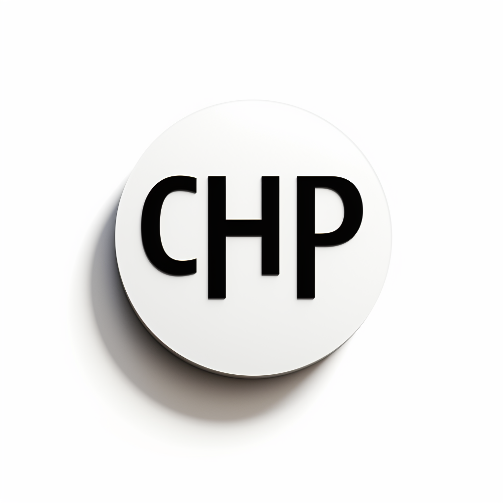 Minimalist professional CHP logo in black font