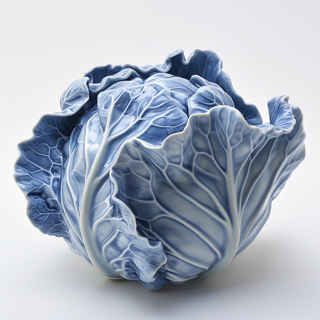 Ceramic Cabbage Head Sculpture