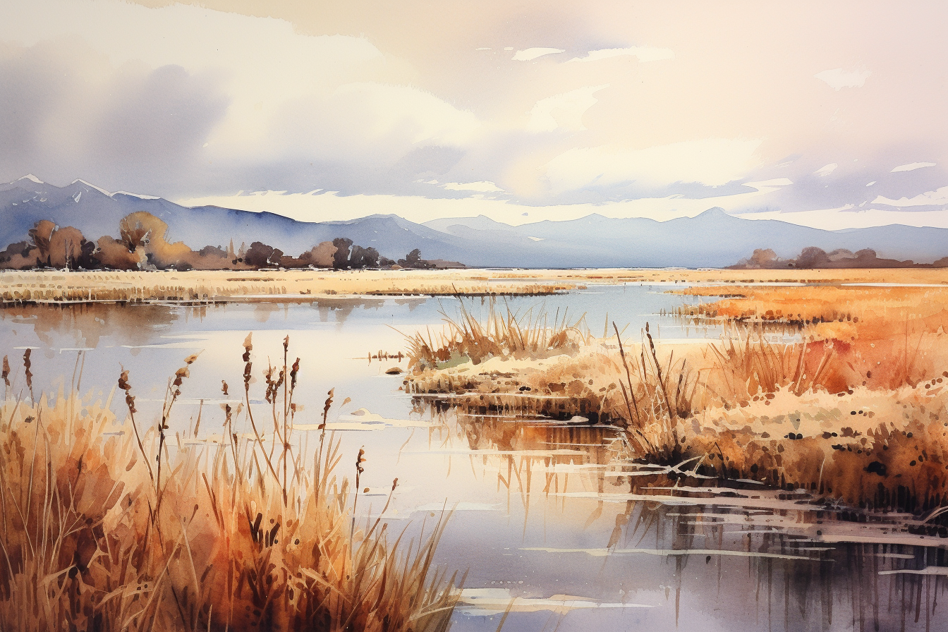 Beautiful watercolor of Cache River National Wildlife Refuge