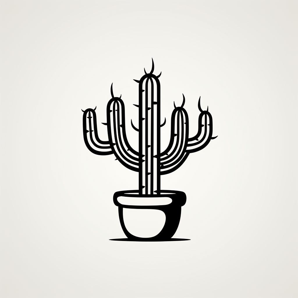 Minimalist cactus with eyes, hands, and feet