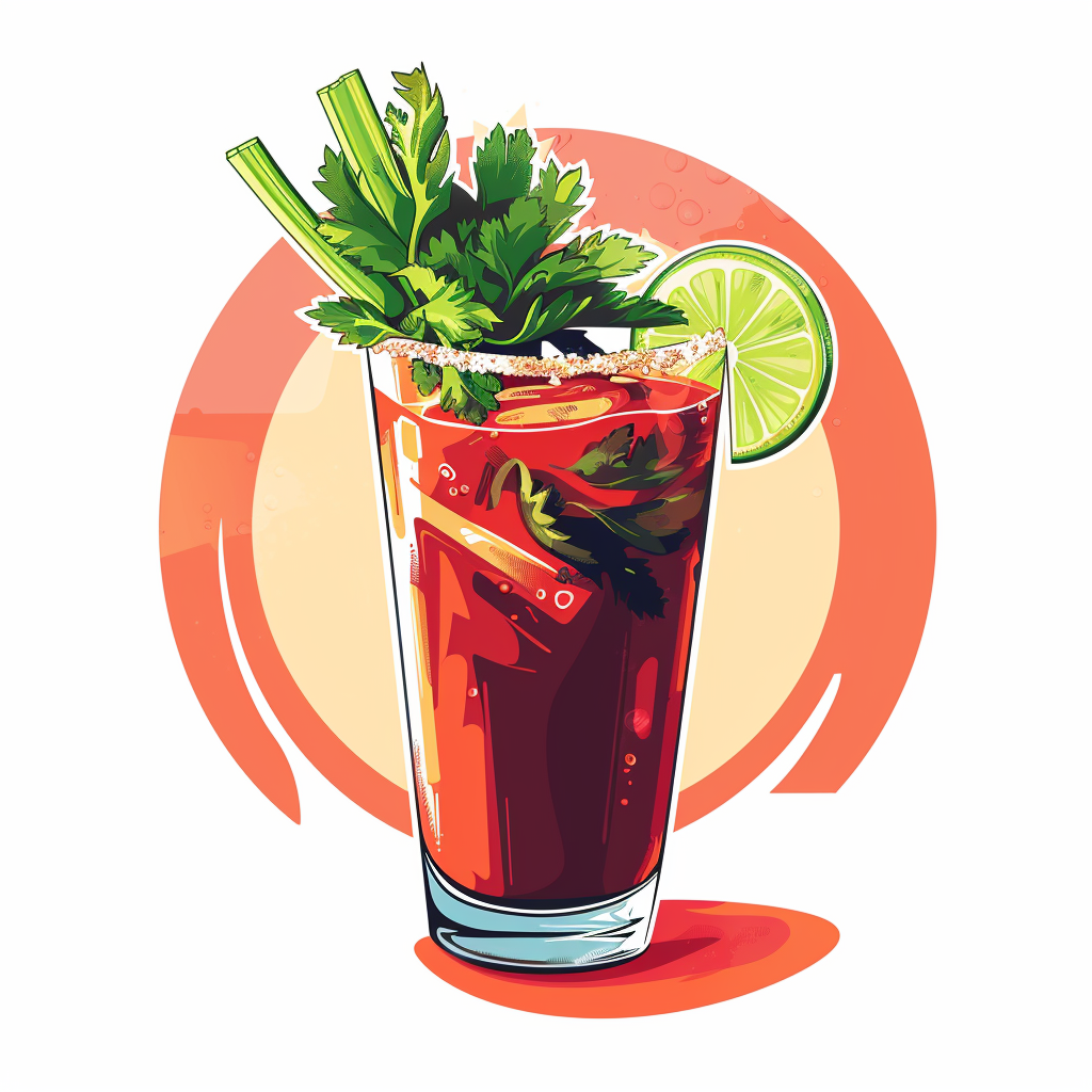 Caesar Cocktail Glass Garnished Celery