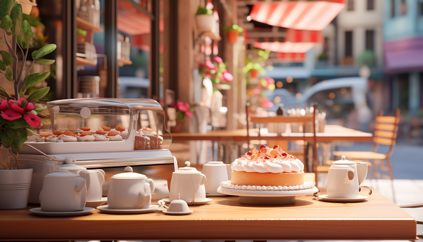 Photorealistic café close-up shot