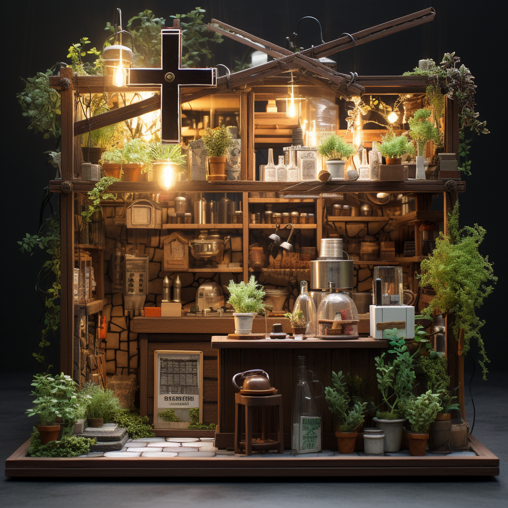 Mini Map of Cafe with Plants