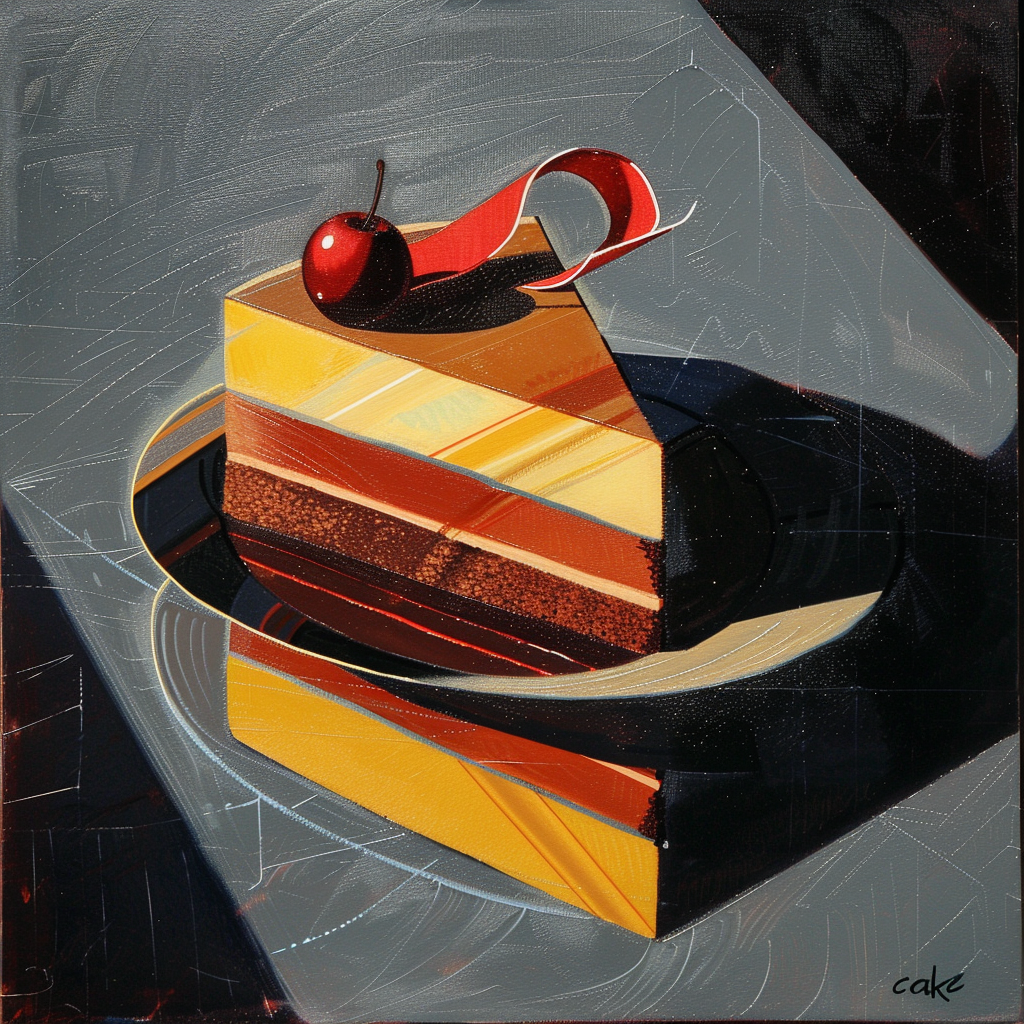 Cake in constructivism art style