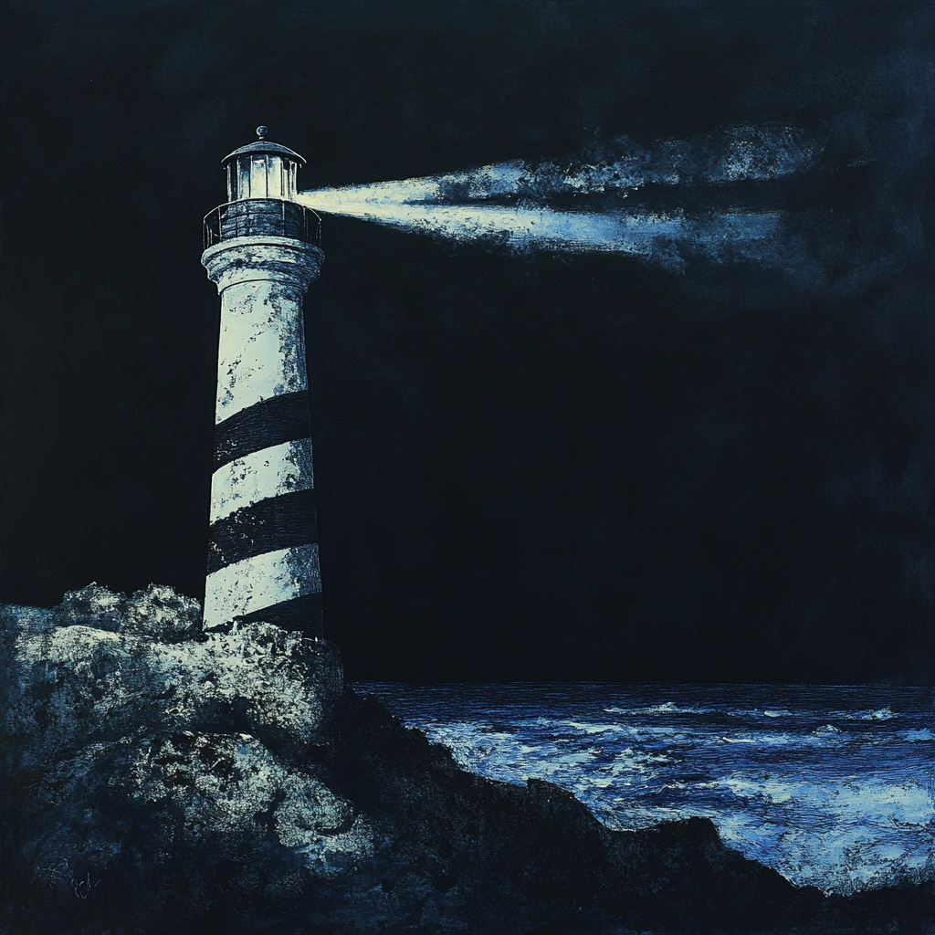 Cala Figuera Lighthouse Drawing Night