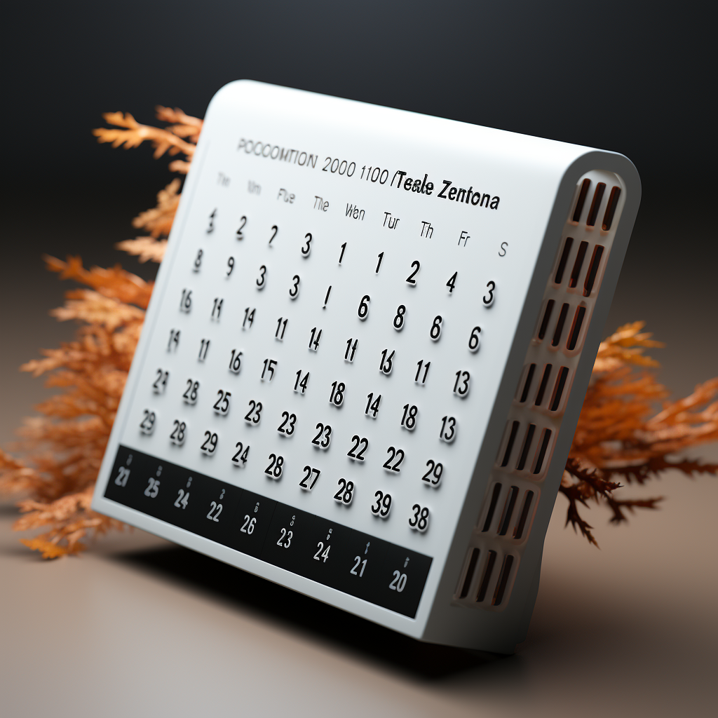 Minimal black and white 3D calendar icon