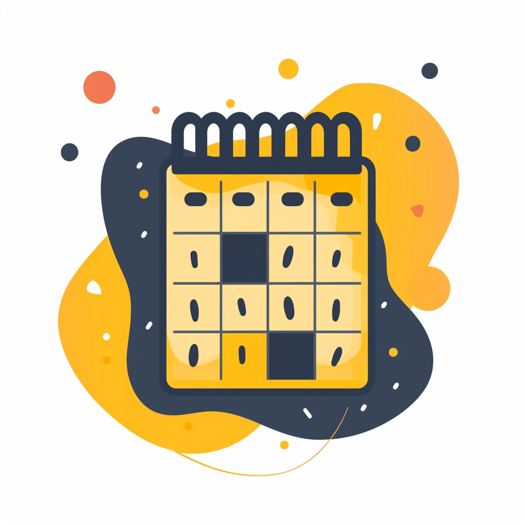 Calendar icon minimalist flat retro