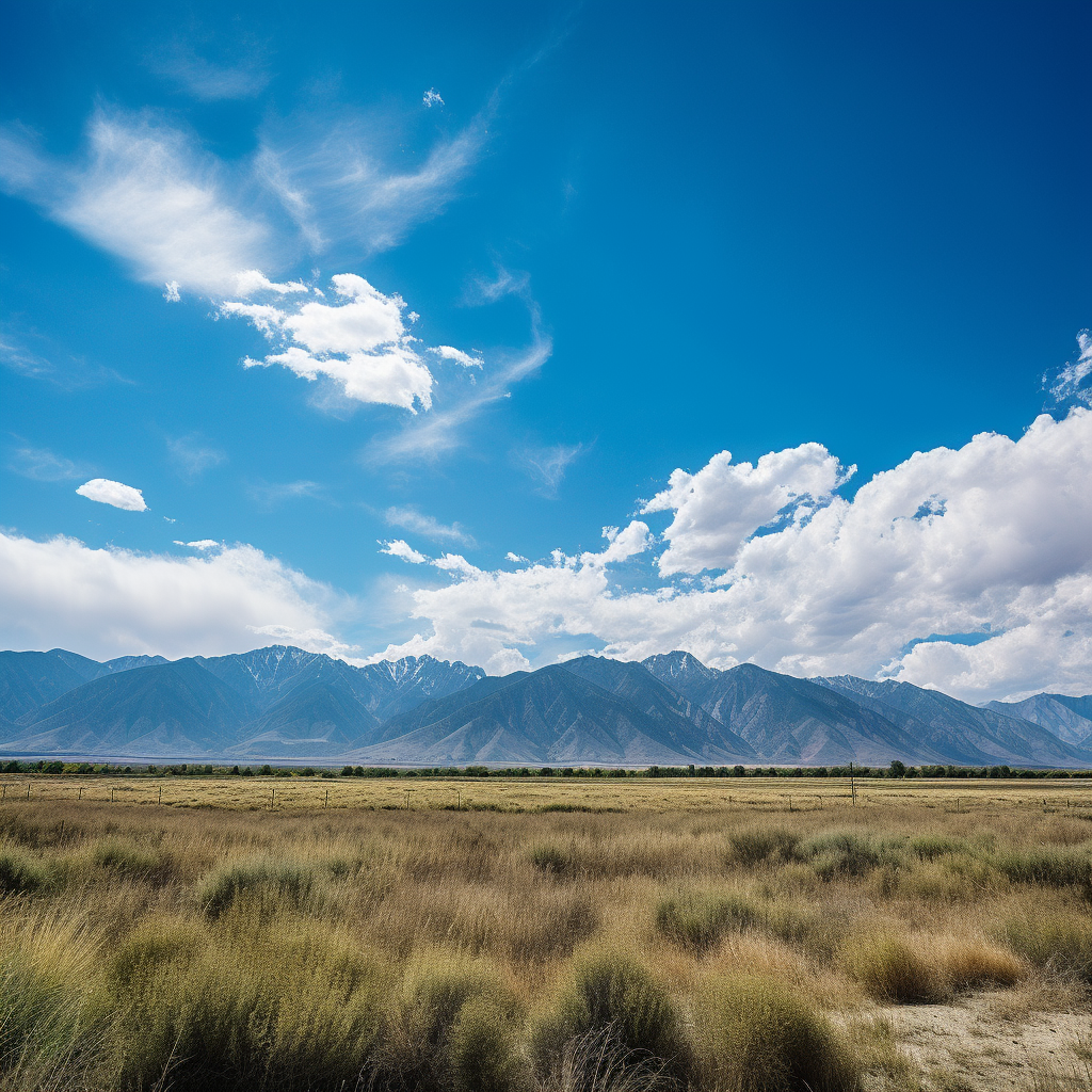 Scenic view of distant California mountain range