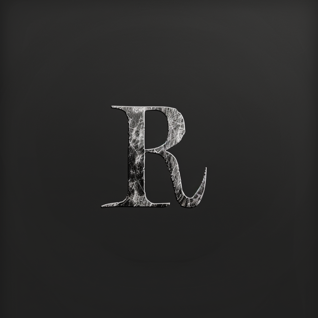 Calligraphy initials LR logo design