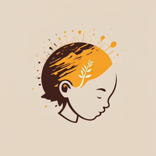 Minimalistic vector logo of a calm child