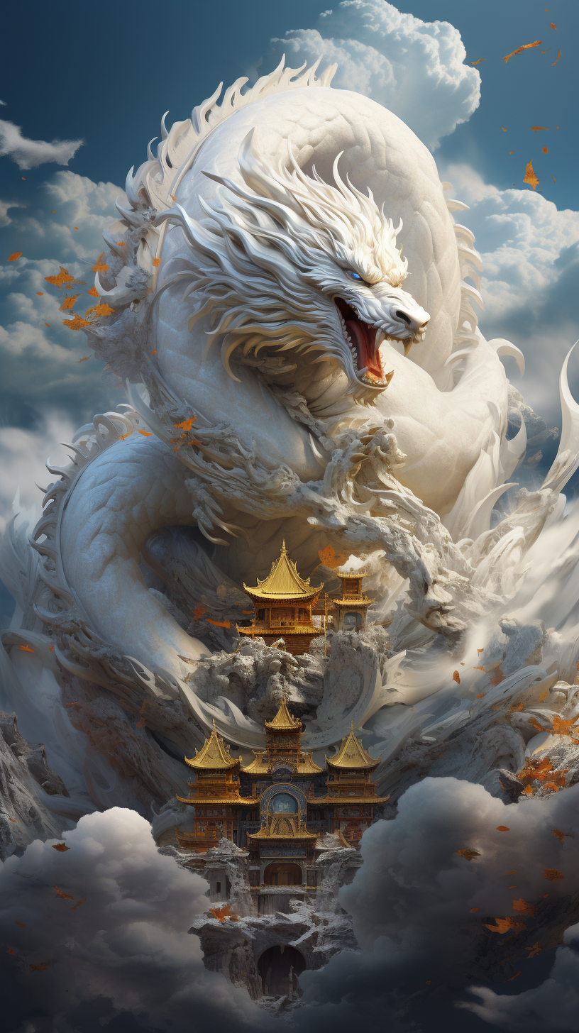 Chinese dragon made of clouds