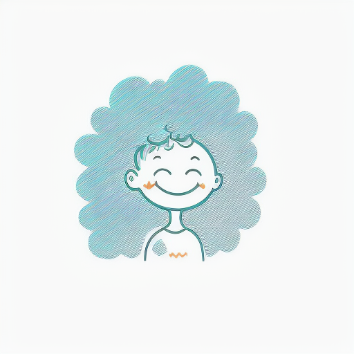 Minimalistic logo of a calm and happy child