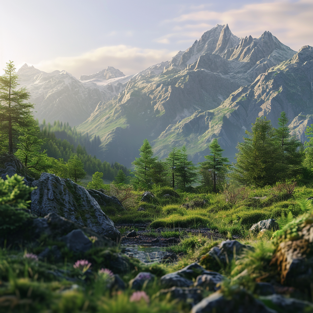 Calming Mountain Landscape