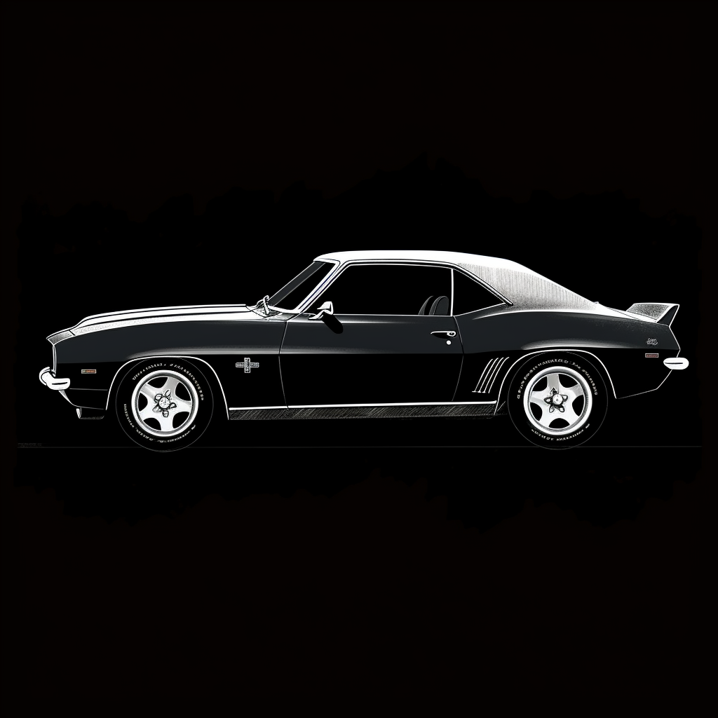 Classic Chevrolet Camaro Side View Silhouette