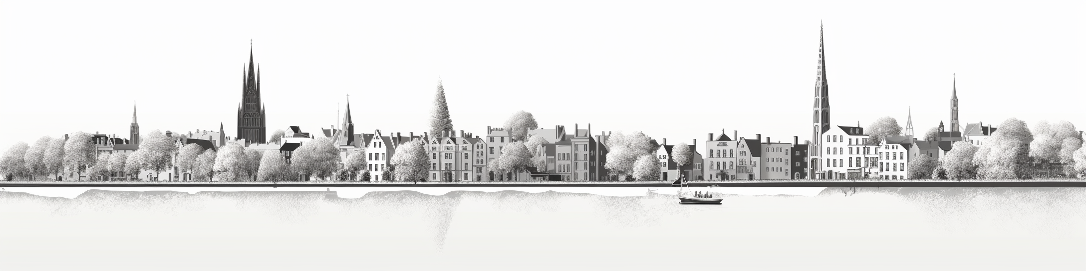 Cambridge UK Skyline Illustration