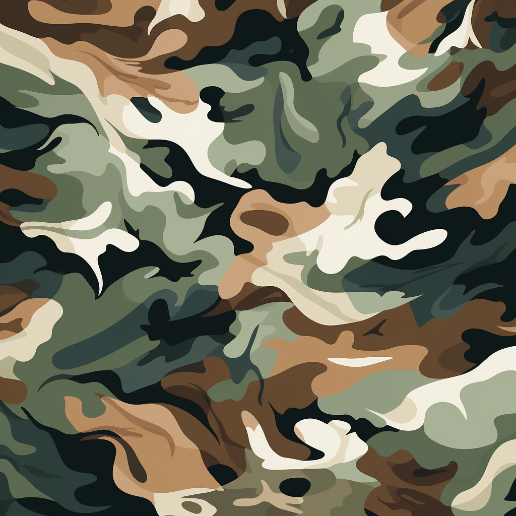 Dark green and brown camouflage print